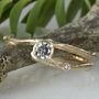 Moissanite And Gold Twig Engagement Ring, thumbnail 1 of 12