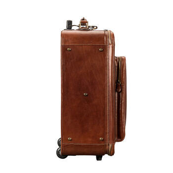 Luxury Wheeled Leather Luggage Bag. 'The Piazzale', 5 of 12