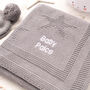 Unisex Dark Grey Star Baby Blanket And Hat Gift Set, thumbnail 3 of 12