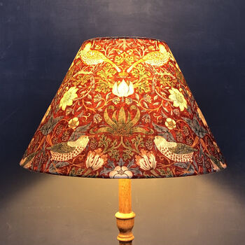 William Morris Cone Lampshade In Strawberry Thief Red, 3 of 3