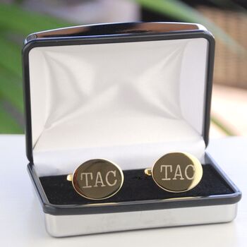Personalised Gold Plated Oval Cufflinks, 4 of 8