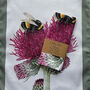Bumble Bee And Thistle Painting Tea Towel, thumbnail 3 of 3