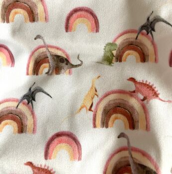 Rainbow Dinosaurs Print Pocket Cloth Reusable Nappy, 3 of 4