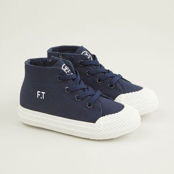 Personalised Navy Toddler High Top Trainers, 2 of 6