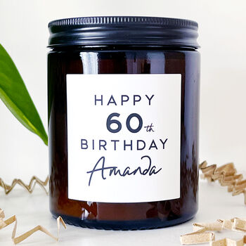 Personalised 60th Birthday Soy Wax Candle Gift Choice Of Fragrance, 3 of 10