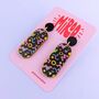 80's Style Memphis Pattern Acrylic Earrings, thumbnail 2 of 6