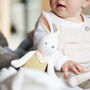 Bunny In Yellow Top Plush Toy For Baby And Toddler, thumbnail 1 of 10