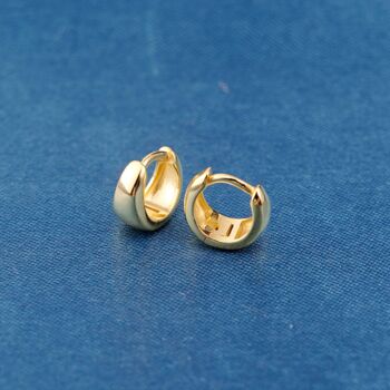 Thick Gold Huggie Hoops, 12 Mm Huggie Hoop Earrings, Minimalistic Hoops, 3 of 7