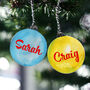 Personalised Watercolour Design Leather Bauble, thumbnail 2 of 4