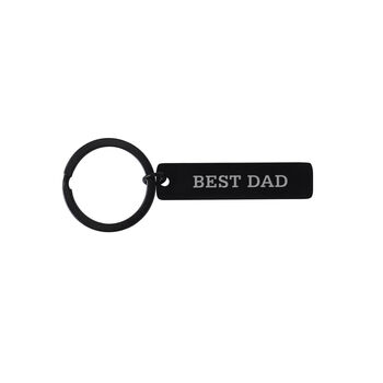 'Best Dad' Long Black Metal Keyring | Key Accessory | Father's Day, 2 of 2