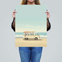 Gone Surfing Camper Calm Beach Cream Wall Art Print, thumbnail 2 of 6