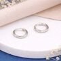 Mini Sterling Silver Huggie Sleeper Hoop Earrings – 10mm, thumbnail 4 of 10