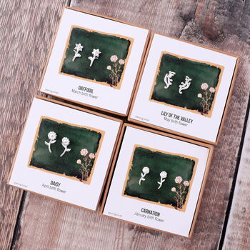 Birth Month Flower Earring Studs, 9 of 9
