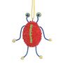 Christmas Beaded Beetle Robot Decoration, 10cm Red, thumbnail 3 of 3