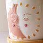 Large Sun And Moon Face Ceramic Planter And Tray, thumbnail 5 of 8