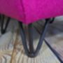 Retro Style British Wool Footstool On Hairpin Legs, thumbnail 10 of 12