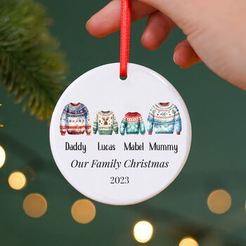 Christmas Jumper Personalised Christmas Decoration, 3 of 5