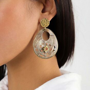 Large Drop Earrings With Swarovski Crystal, 2 of 4