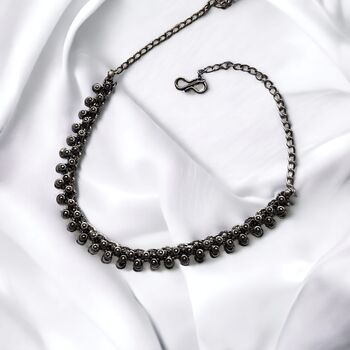 Statement Chain Indian Oxidized Ethnic Choker Necklace, 3 of 3