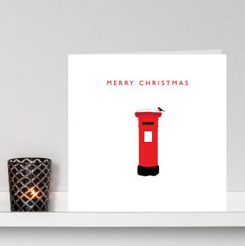 Pack Of Six 'Robin On Postbox' Christmas Cards, 4 of 5