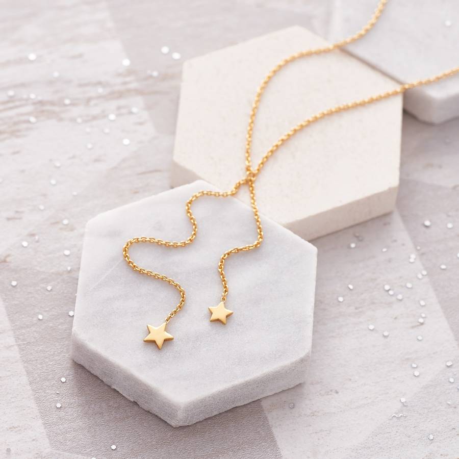 double shooting star necklace by suzy q designs | notonthehighstreet.com