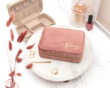 Personalised Velvet Travel Jewellery Box, 4 of 11
