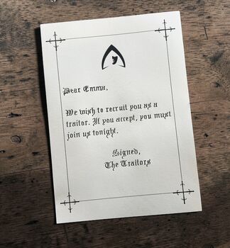 Handwritten Traitor Letter By Order Of The Traitors, 5 of 5