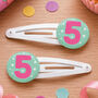 5th Birthday Hair Clips, thumbnail 2 of 2