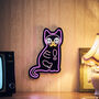 Neon Sign Cat Wall Light Halloween Decoration, thumbnail 1 of 3