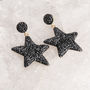 Black Swarovski Crystal Star Earrings, thumbnail 1 of 2