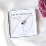 70th Birthday Gift For Her – Sterling Silver Birthstone And Personalised Number Charm Necklace, thumbnail 1 of 7