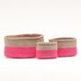 Grey And Fluoro Pink Colour Block Basket, thumbnail 3 of 12