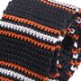 Navy Blue And Orange Striped Iv Silk Knitted Tie, thumbnail 3 of 3