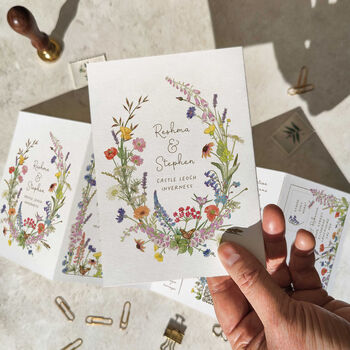 Cottage Garden Wedding Concertina Invitations, 2 of 7