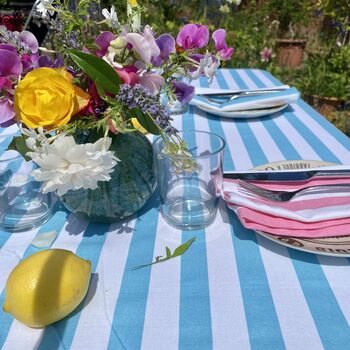 Blue And White Striped Tablecloth Riviera Range, 4 of 5