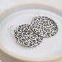 Sterling Silver Leopard Print Disc Earrings, thumbnail 4 of 5