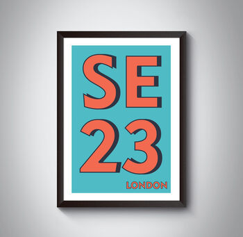Se23 Forest Hill, London Postcode Typographic Print, 3 of 7