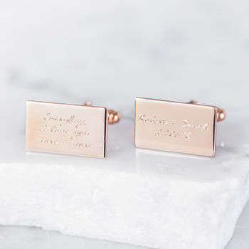 Men's Personalised Engraved Message Cufflinks, 3 of 7