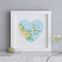 Whitsunday Islands Map Heart Print, thumbnail 1 of 4