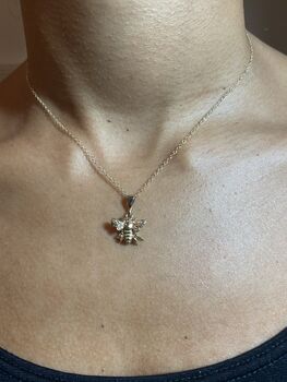 Solid Nine Carat Gold Bee Pendant/Necklace, 3 of 5