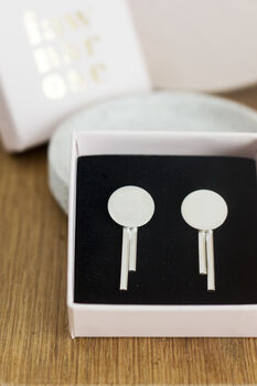 Solar Stud Earrings Sterling Silver, 2 of 5