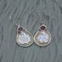 Mother Of Pearl Pink Tourmaline Silver Earrings, thumbnail 1 of 9