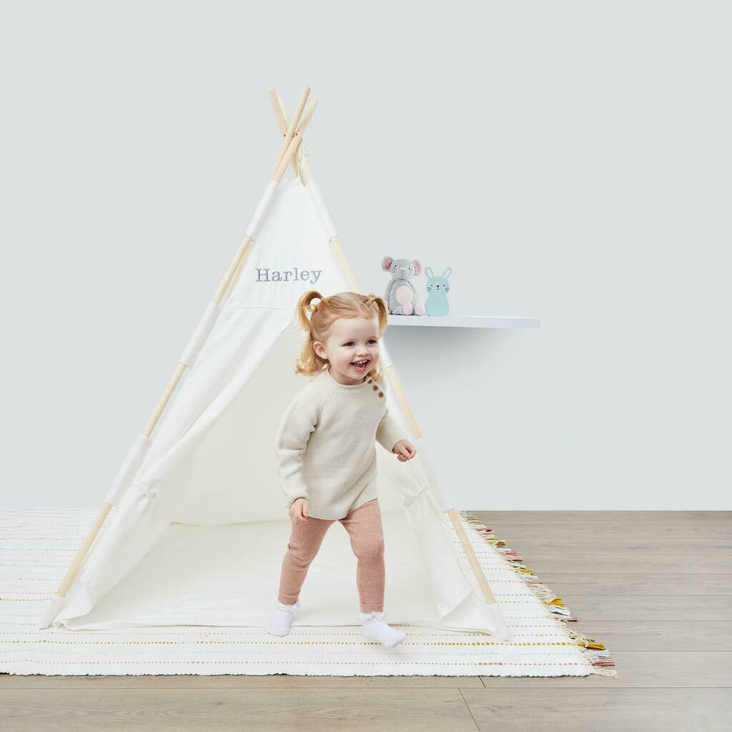Personalised White Children's Teepee Tent By My 1st Years