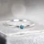 Blue Diamond Ring In Silver, thumbnail 2 of 9