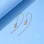 Sterling Silver Tiny Feather Ear Threaders, thumbnail 4 of 9
