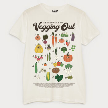 Vegging Out Men's Vegetable Guide T Shirt, 5 of 5
