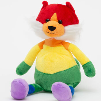 Rainbow Cuddly Companion Cat Soft Plush Toy, 5 of 5