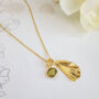 August Birthflower Birthstone Gold Plated Necklace 925, thumbnail 4 of 7
