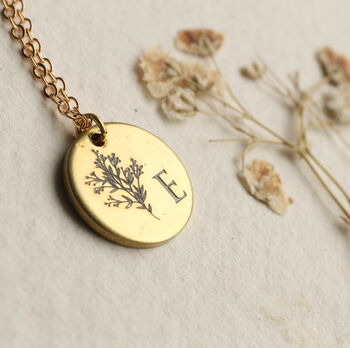Wildflower Charm Engraved Initial Necklaces, 2 of 11