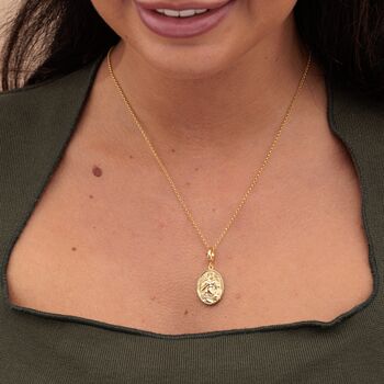 Engraved Gold Sterling Silver St. Christopher Necklace, 3 of 5